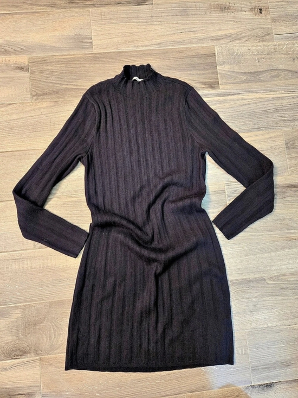 Abercrombie & Fitch Black Ribbed Midi Dress